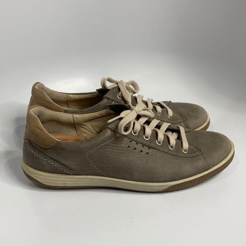 ECCO leather sneakers gray brown size 41